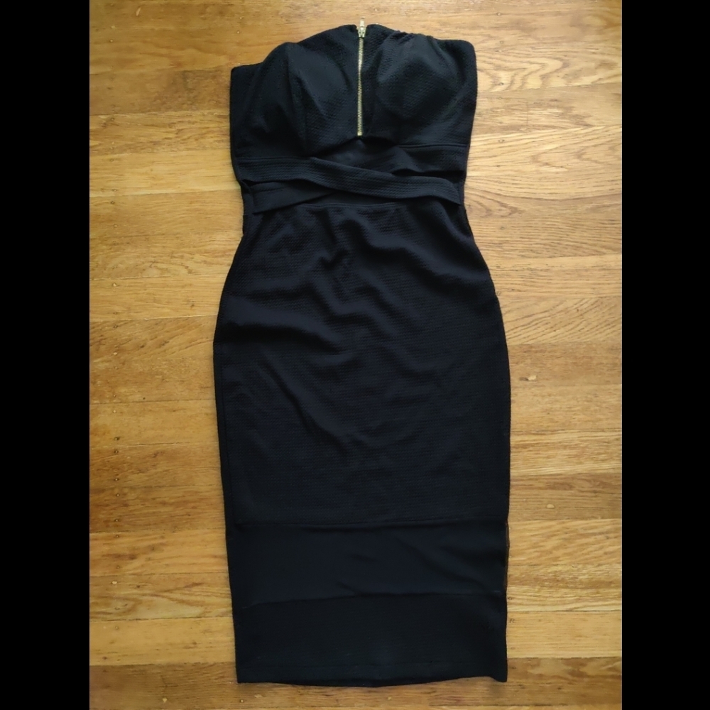 Black Strapless Mini Dress